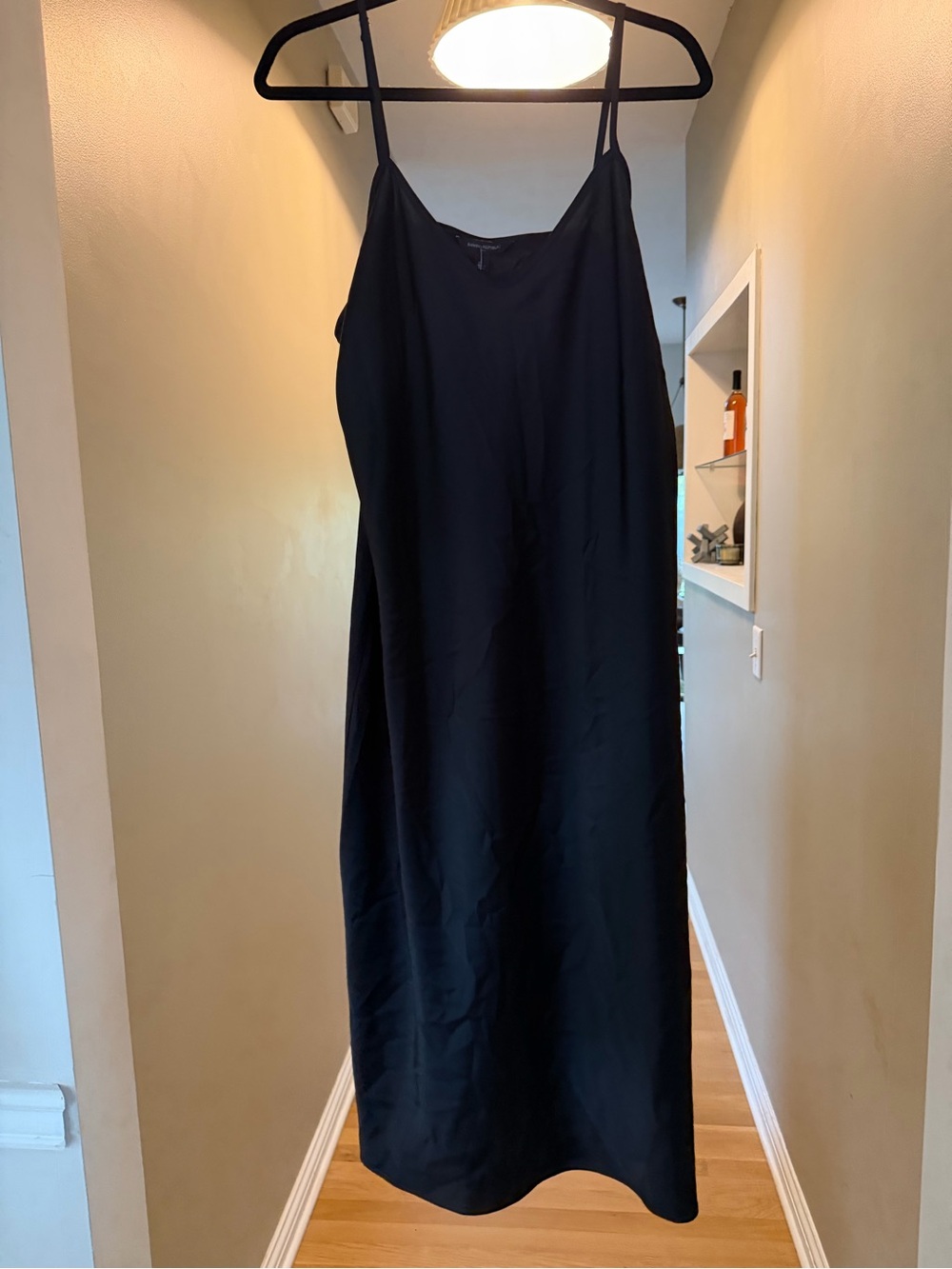 Classic Black Slip Dress with Thin Straps